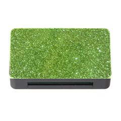 Green Glitter Abstract Texture Memory Card Reader With Cf by dflcprints