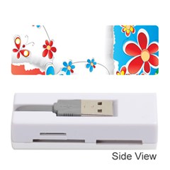 Flower Floral Papper Butterfly Star Sunflower Red Blue Green Leaf Memory Card Reader (stick)  by Mariart