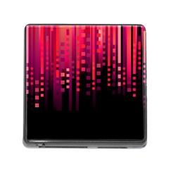 Line Vertical Plaid Light Black Red Purple Pink Sexy Memory Card Reader (square) by Mariart