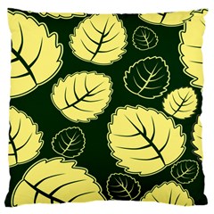 Leaf Green Yellow Large Cushion Case (two Sides) by Mariart