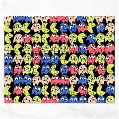 Pacman Seamless Generated Monster Eat Hungry Eye Mask Face Color Rainbow Rectangular Jigsaw Puzzl by Mariart