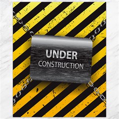 Under Construction Sign Iron Line Black Yellow Cross Canvas 16  X 20   by Mariart
