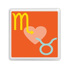 Illustrated Zodiac Love Heart Orange Yellow Blue Memory Card Reader (square)  by Mariart
