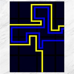 Tron Light Walls Arcade Style Line Yellow Blue Canvas 18  X 24   by Mariart