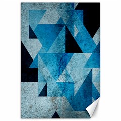 Plane And Solid Geometry Charming Plaid Triangle Blue Black Canvas 12  X 18   by Mariart
