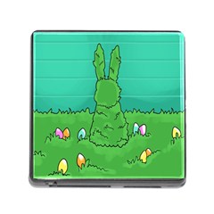 Rabbit Easter Green Blue Egg Memory Card Reader (square) by Mariart