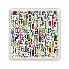 Colorful Retro Style Letters Numbers Stars Memory Card Reader (square)  by EDDArt