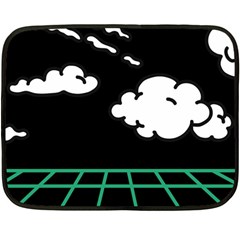 Illustration Cloud Line White Green Black Spot Polka Double Sided Fleece Blanket (mini)  by Mariart