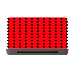 Red White Black Hole Polka Circle Memory Card Reader With Cf by Mariart