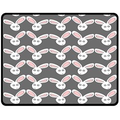 Tagged Bunny Illustrator Rabbit Animals Face Double Sided Fleece Blanket (medium)  by Mariart