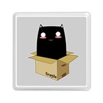 Black Cat in a Box Memory Card Reader (Square)  Front