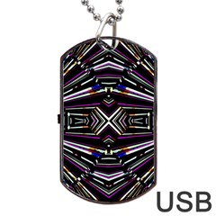 Dark Ethnic Sharp Bold Pattern Dog Tag Usb Flash (two Sides) by dflcprints