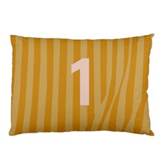 Number 1 Line Vertical Yellow Pink Orange Wave Chevron Pillow Case (two Sides) by Mariart