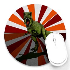 Dinosaurs T-rex Round Mousepads by Valentinaart