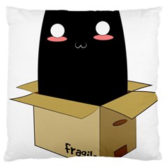 Black Cat In A Box Large Cushion Case (two Sides) by Catifornia