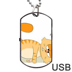 Even Cat Hates Monday Dog Tag Usb Flash (two Sides) by Catifornia