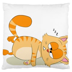 Even Cat Hates Monday Large Flano Cushion Case (one Side) by Catifornia