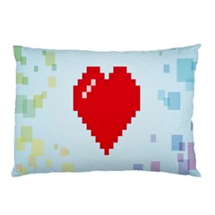 Red Heart Love Plaid Red Blue Pillow Case (two Sides) by Mariart
