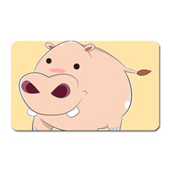 Happy Cartoon Baby Hippo Magnet (rectangular) by Catifornia