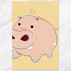 Happy Cartoon Baby Hippo Canvas 12  X 18   by Catifornia