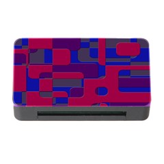 Offset Puzzle Rounded Graphic Squares In A Red And Blue Colour Set Memory Card Reader With Cf by Mariart