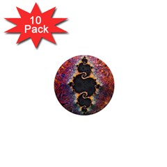 The Eye Of Julia, A Rainbow Fractal Paint Swirl 1  Mini Magnet (10 Pack)  by jayaprime