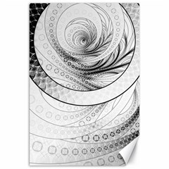 Enso, A Perfect Black And White Zen Fractal Circle Canvas 20  X 30   by jayaprime