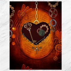 Steampunk, Heart With Gears, Dragonfly And Clocks Canvas 36  X 48   by FantasyWorld7
