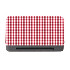 Usa Flag Red Blood Large Gingham Check Memory Card Reader With Cf by PodArtist