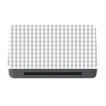 Christmas Silver Gingham Check Plaid Memory Card Reader with CF Front