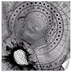 Fragmented Fractal Memories And Gunpowder Glass Canvas 16  X 16   by jayaprime