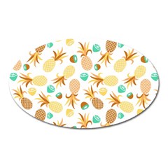 Seamless Summer Fruits Pattern Oval Magnet by TastefulDesigns