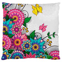 Flowers Pattern Vector Art Large Cushion Case (two Sides) by BangZart