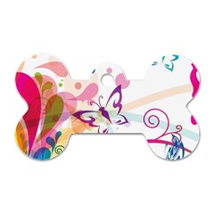 Butterfly Vector Art Dog Tag Bone (two Sides) by BangZart