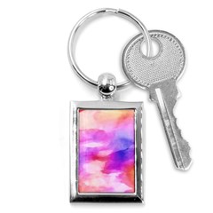 Colorful Abstract Pink And Purple Pattern Key Chains (rectangle)  by paulaoliveiradesign