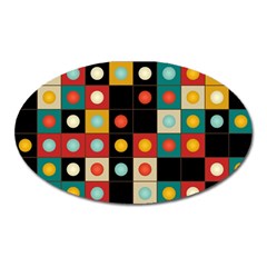 Colors On Black Oval Magnet by linceazul