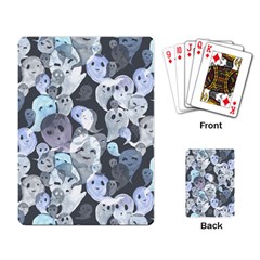 Ghosts Blue Sinister Helloween Face Mask Playing Card by Mariart