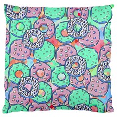 Donuts Pattern Large Flano Cushion Case (two Sides) by ValentinaDesign
