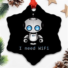 Cute Robot Snowflake Ornament (two Sides) by Valentinaart