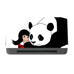 Girl And Panda Memory Card Reader With Cf by Valentinaart