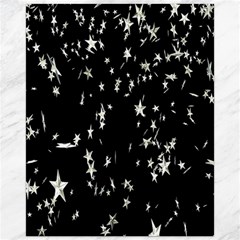 Falling Spinning Silver Stars Space White Black Canvas 16  X 20   by Mariart