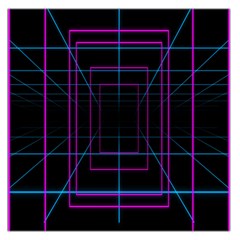 Retro Neon Grid Squares And Circle Pop Loop Motion Background Plaid Purple Large Satin Scarf (square) by Mariart