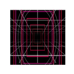 Retro Neon Grid Squares And Circle Pop Loop Motion Background Plaid Small Satin Scarf (square) by Mariart