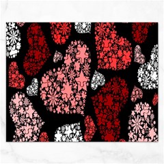 Floral Flower Heart Valentine Rectangular Jigsaw Puzzl by Mariart