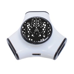 Helmet Original Diffuse Black White Space 3-port Usb Hub by Mariart