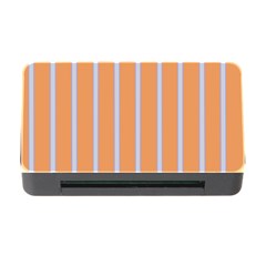 Rayures Bleu Orange Memory Card Reader With Cf by Mariart
