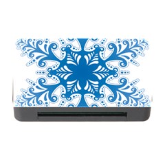 Snowflakes Blue Flower Memory Card Reader With Cf by Mariart
