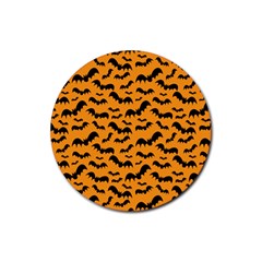 Pattern Halloween Bats  Icreate Rubber Coaster (round)  by iCreate