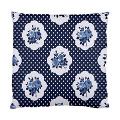 Shabby Chic Navy Blue Standard Cushion Case (two Sides) by NouveauDesign