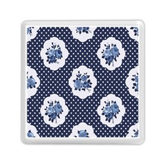 Shabby Chic Navy Blue Memory Card Reader (square)  by NouveauDesign